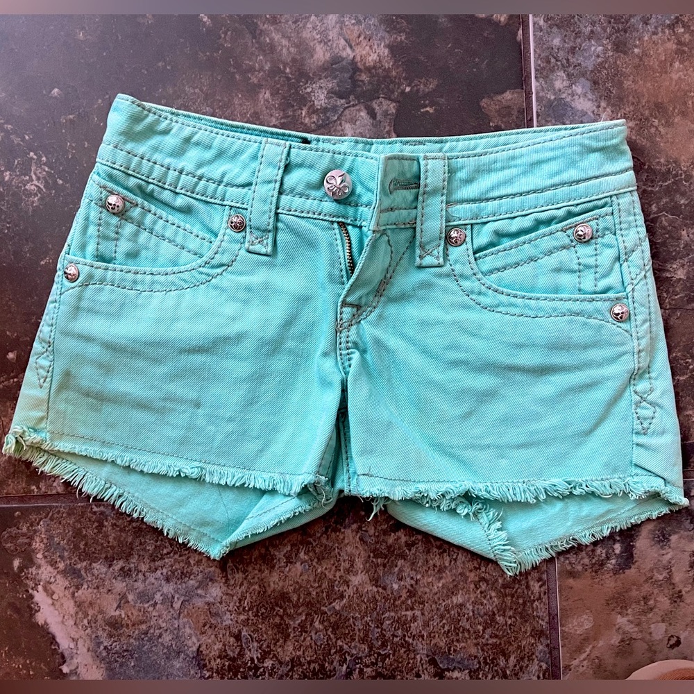 Super Cute Mint Rock Revival Shorts